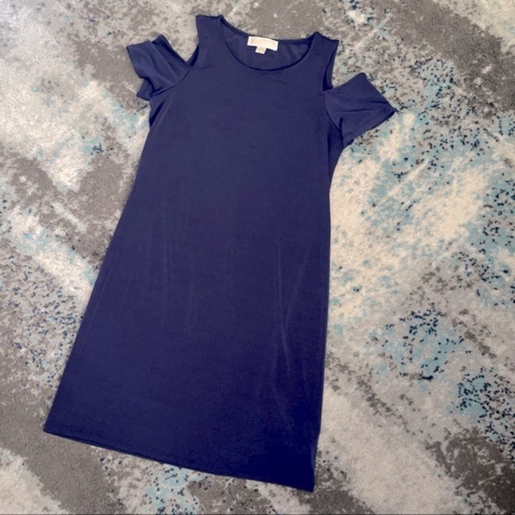 Michael Kors Navy Cold Shoulder Swing Dress - Picture 2 of 6